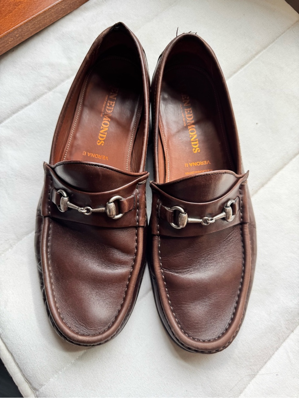 Allen Edmonds Verona II Brown Leather Italian Bit Loafers Men’s Size 11 EEE Wide